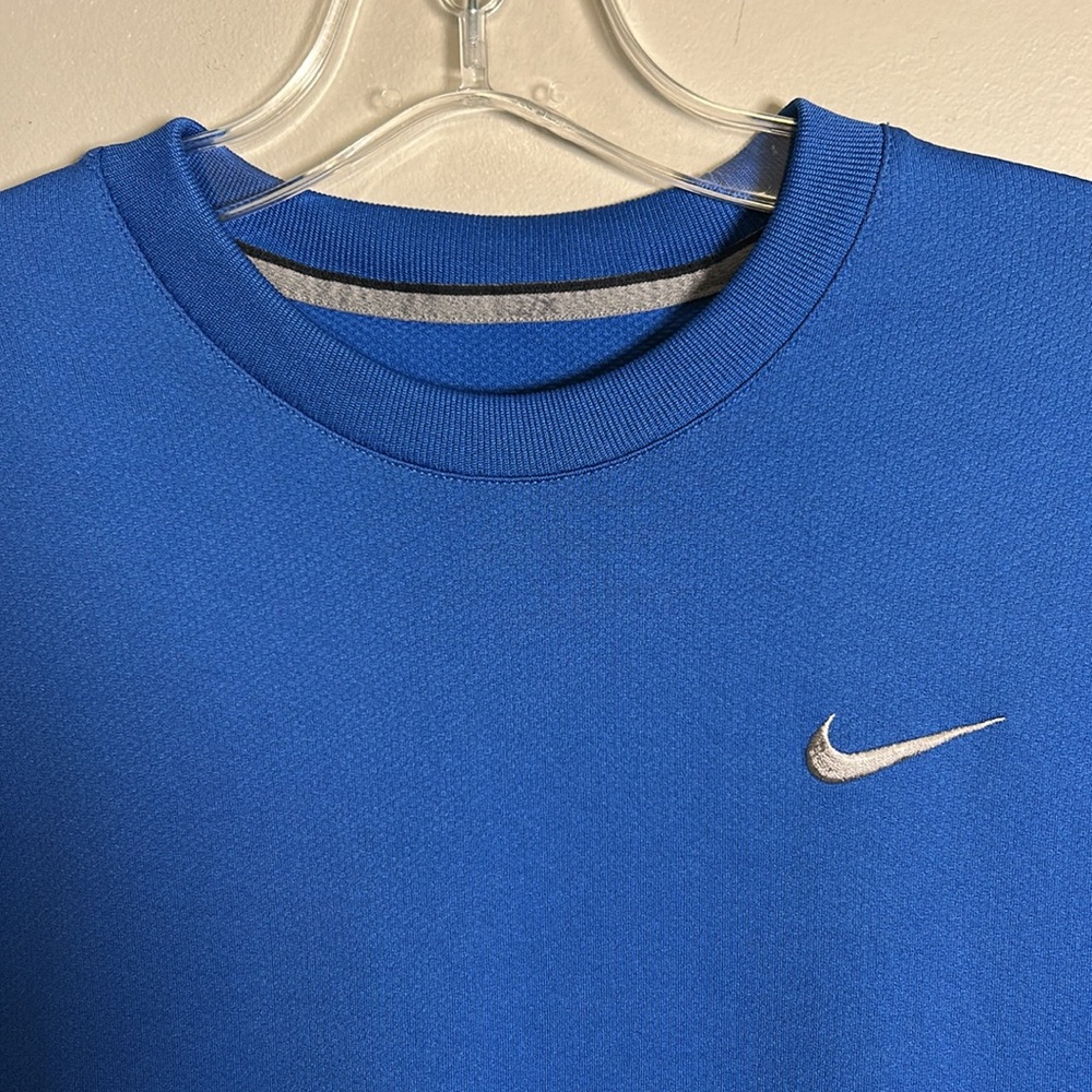Nike Fit Dry Blue and Yellow Performance Quick Dry Short Sleeve Shirt Sz Large - Picture 4 of 13